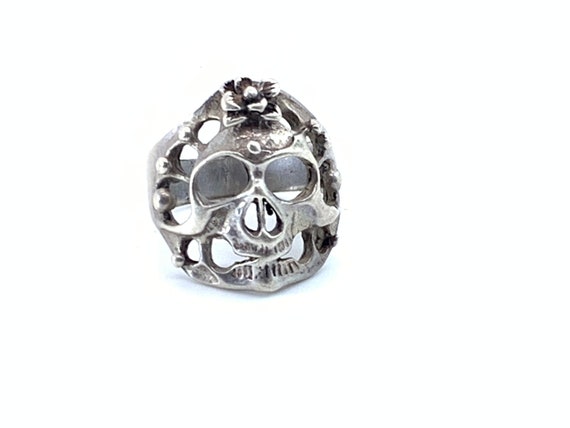 Sterling Silver Mexico Skull Ring - image 3