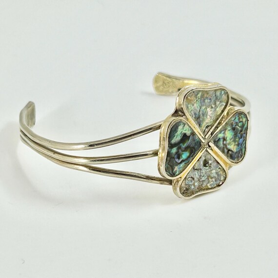 Alpaca Silver Cuff With Abalone Shell - image 2