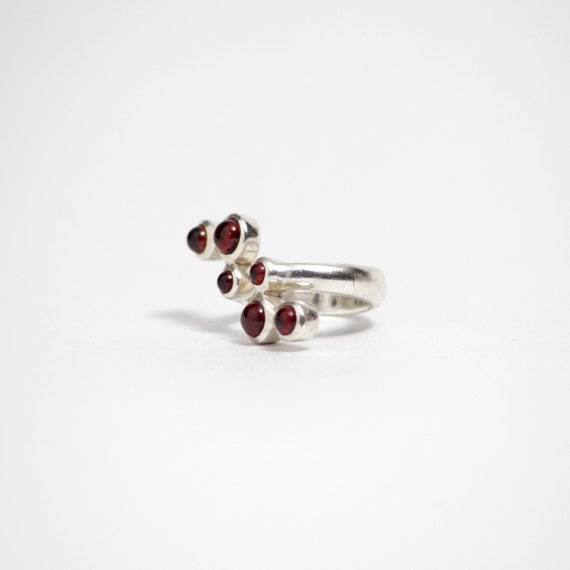 Sterling Silver Statement Ring With Garnet - image 2