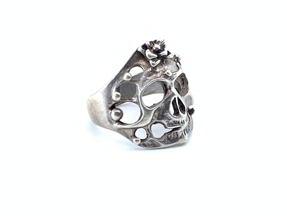 Sterling Silver Mexico Skull Ring - image 1