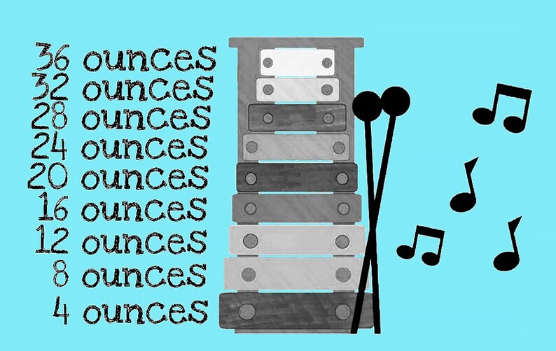 Water Drinking Hydration Xylophone Chart Etsy