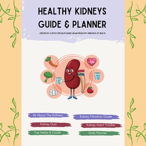 Kidney Health Guide & Planner, Kidney Disease, Kidney Stones, Wellness Guide, Nutrition Guide, Printable Health Guide, Kidney Filtration