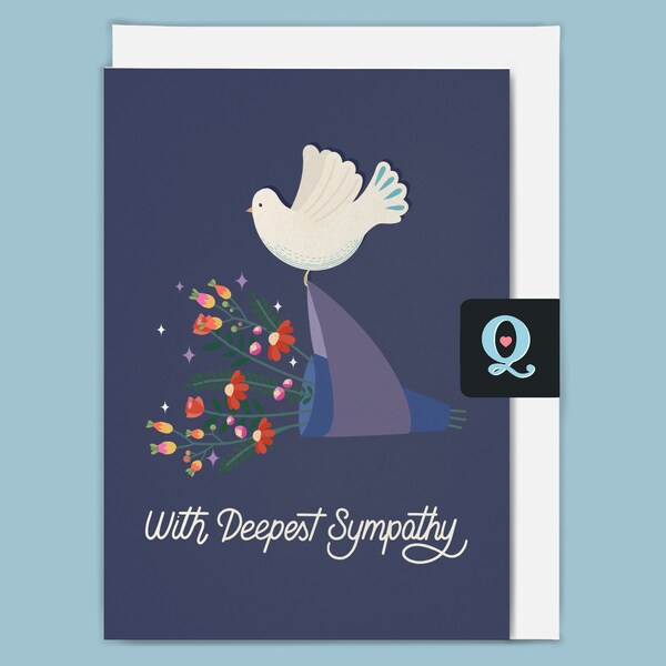 Sympathy card | Deepest Sympathy ethical greeting card | vegan friendly zero plastic eco friendly card | funeral card | thinking of you card