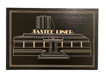 Tastee Diner, Silver Spring, Maryland, Wooden Wood Wall Art Decor, 3D Custom Art, Wood Wall Art