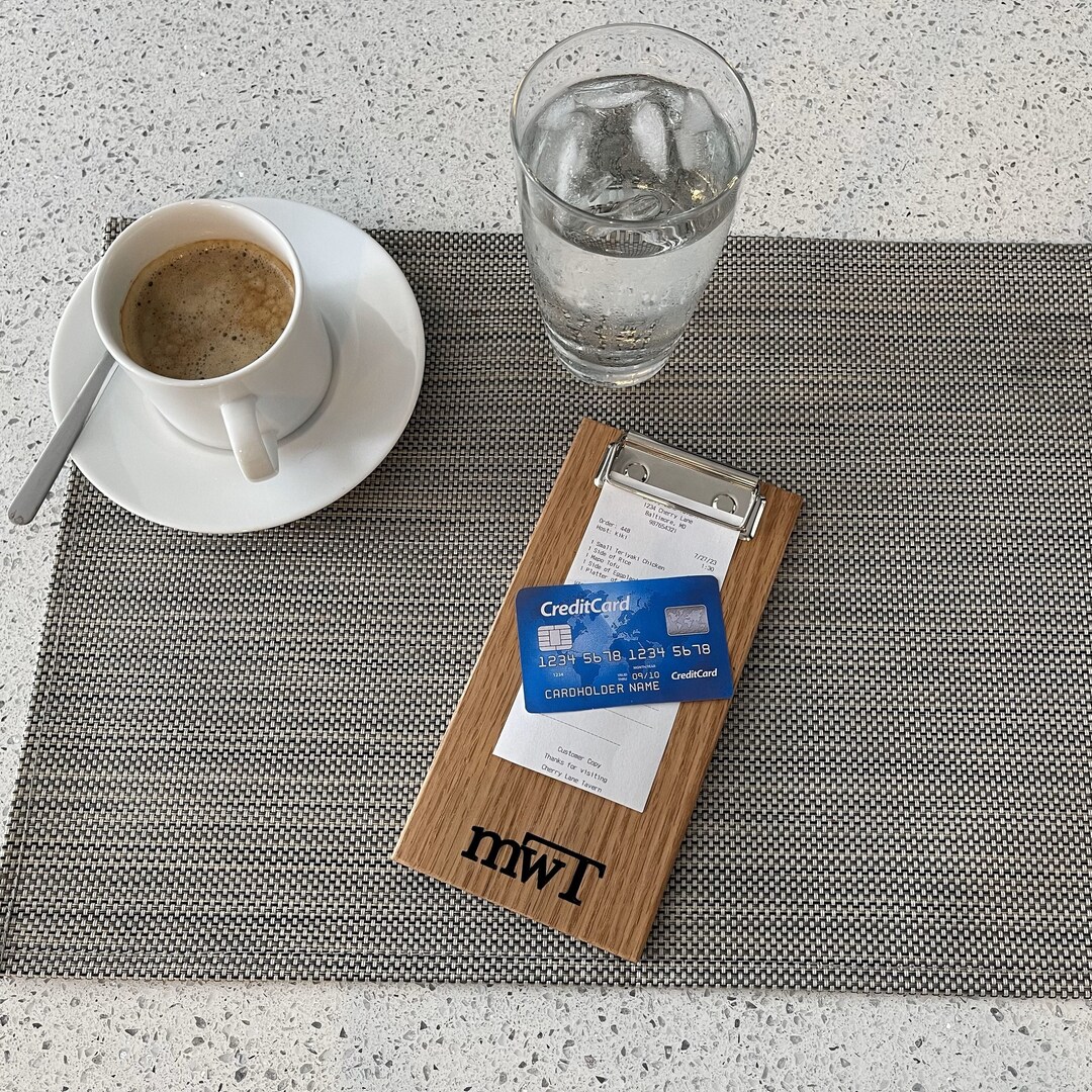 Custom Logo Solid Wood Check Presenter Engraved Check Holder Wooden