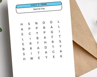 Carte d'anniversaire brins, carte de jeux NYT, carte d'anniversaire imprimable, carte d'anniversaire puzzle, mots croisés, Wordle, connexions, carte d'anniversaire d'un ami