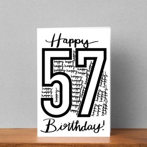 57. Geburtstagskarte, alles Gute zum 57. Geburtstag, Geburtstagskarte für 57-jährige, Druckbare Geburtstagskarte 57, Geburtstagskarte für Eltern, Ehepartner Geburtstag
