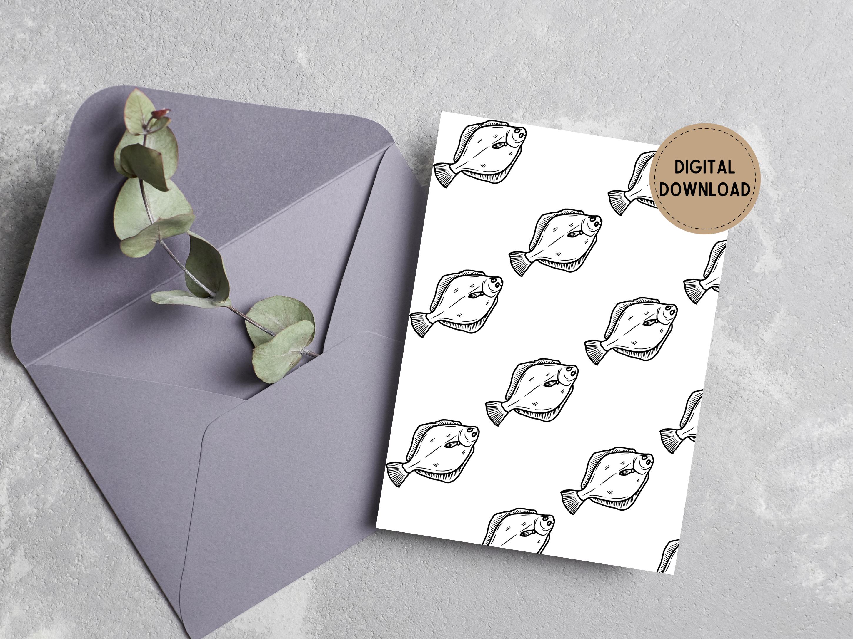 Flounder Thank You Card Printable | Fish Pun Thank You Card | I Would ...