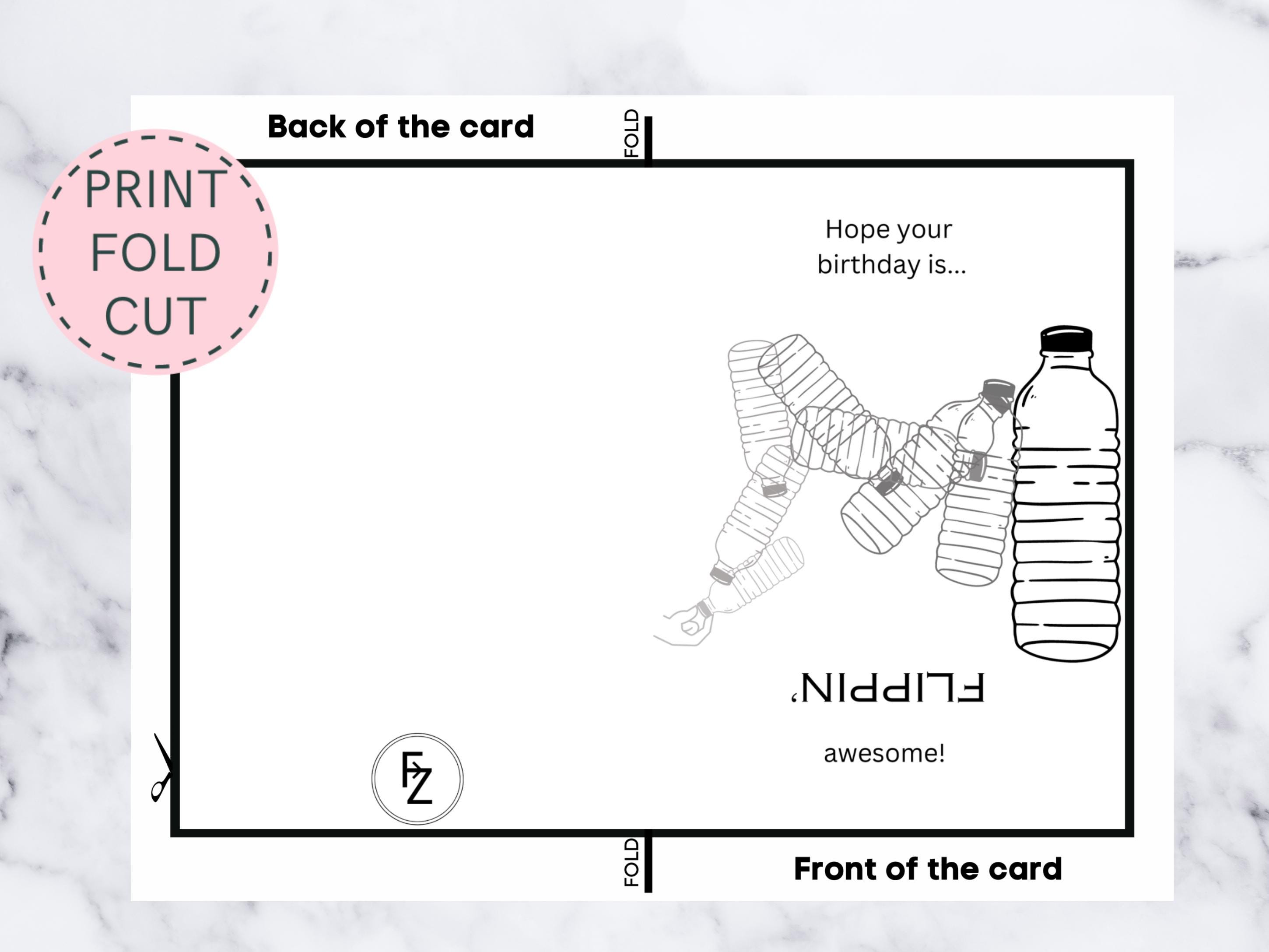 Flippin' Awesome Birthday Card, Water Bottle Flip Card, Teen Boy ...