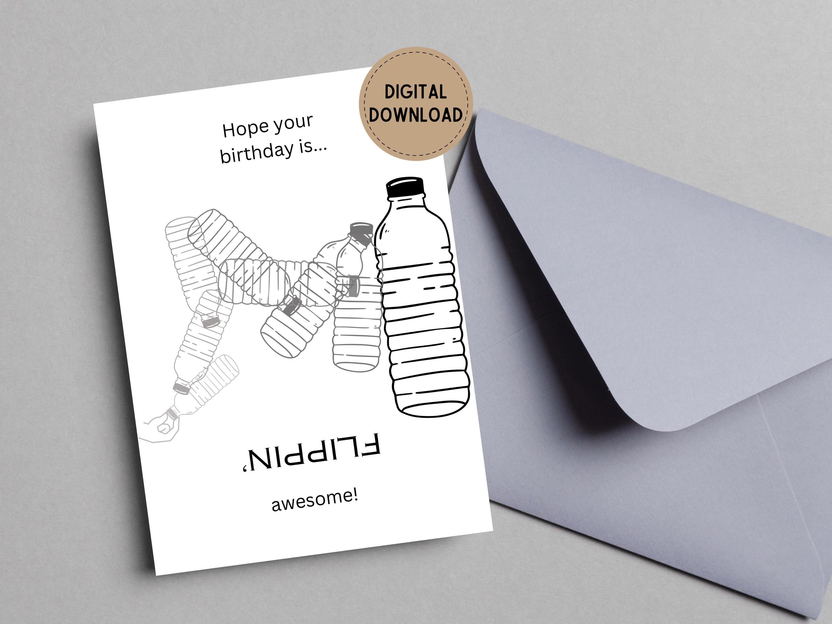 Flippin' Awesome Birthday Card, Water Bottle Flip Card, Teen Boy ...