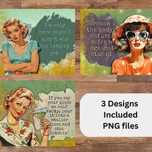 Retro/vintage Housewives Mousepad BUNDLE #3 PNG 3 DESIGNS Digital Product