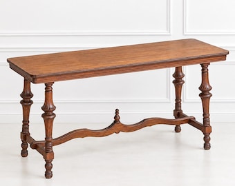 Antique French Country Console Table | Turned Leg Sofa Table (Circa 1920)