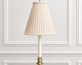 Vintage Stiffel Brass Neoclassical Table Lamp with Stiffel Shade, Harp & Acanthus Finial