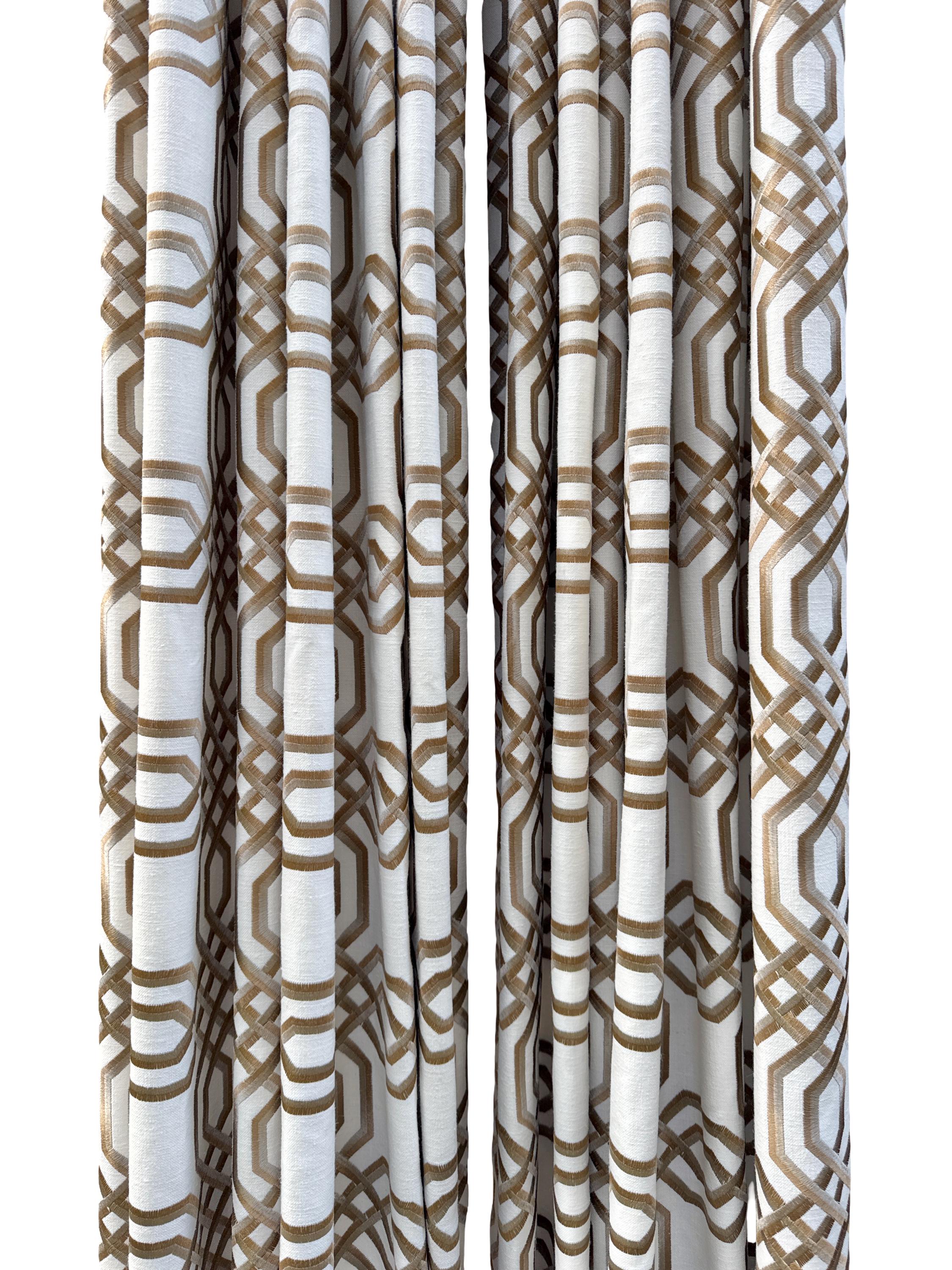 Custom Drapery Panels – Set of 4 Lined Curtains | Gold & Silver ...