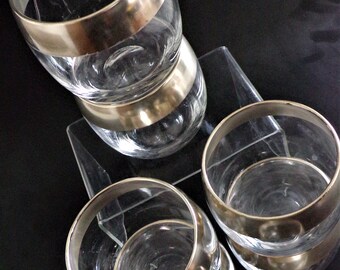 Set of 7 LARGE Mid Century Dorothy C. Thorpe Silver Band Roly Poly