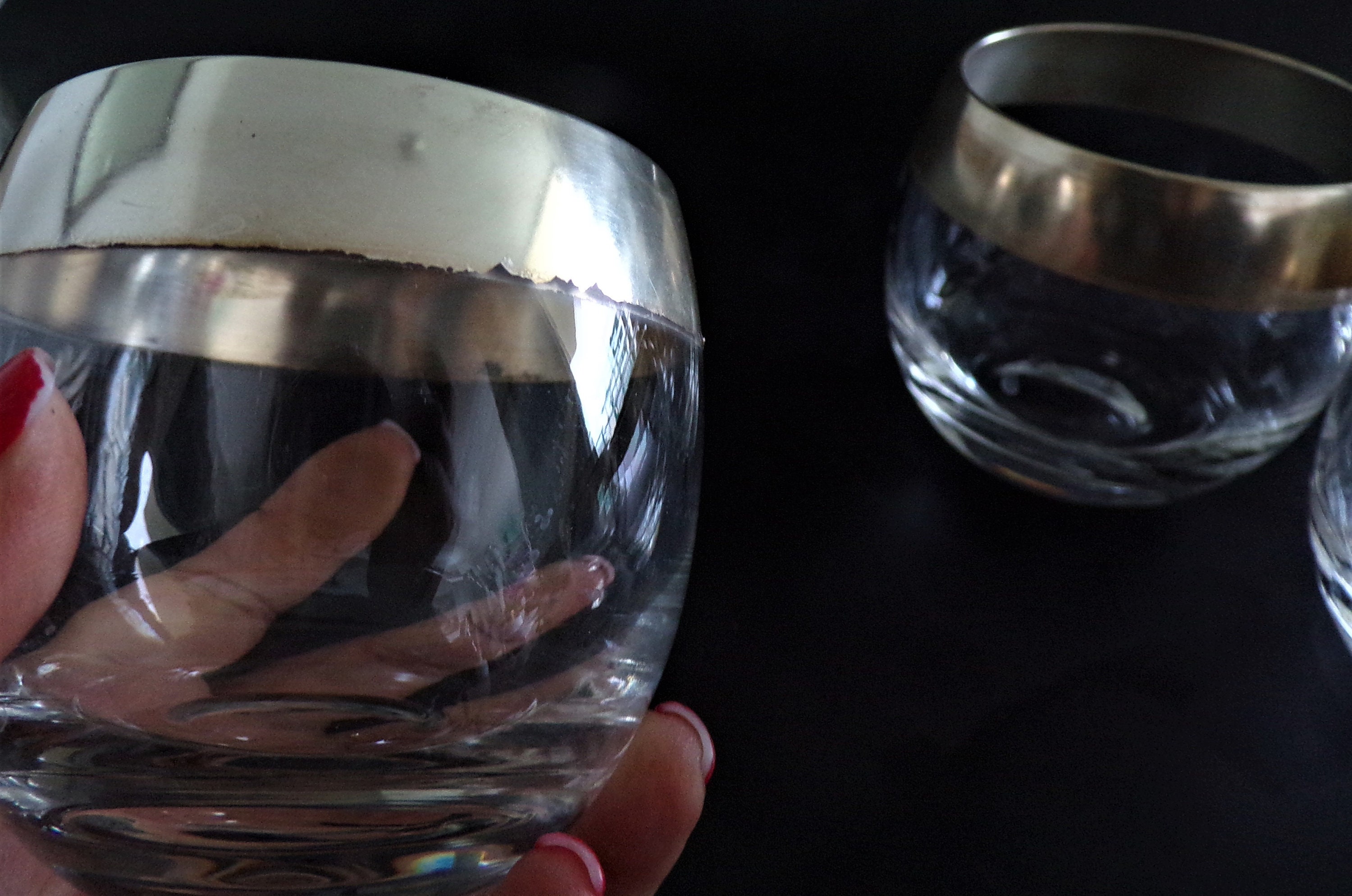 Set of 7 LARGE Mid Century Dorothy C. Thorpe Silver Band Roly Poly
