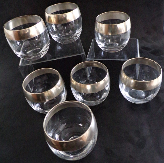 Set of 7 LARGE Mid Century Dorothy C. Thorpe Silver Band Roly Poly