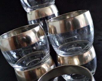 Set of 7 LARGE Mid Century Dorothy C. Thorpe Silver Band Roly Poly