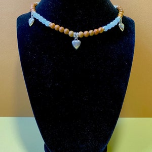 Chokers Stone Wood Pendant Heart Necklaces Handmade with Love