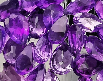 7x5mm Pera Amatista Facetada Gema Amatista Dorada Amatista Febrero Piedra natal