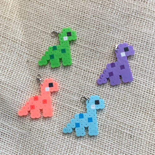 Dinosaur Perler Bead Keychains - Etsy