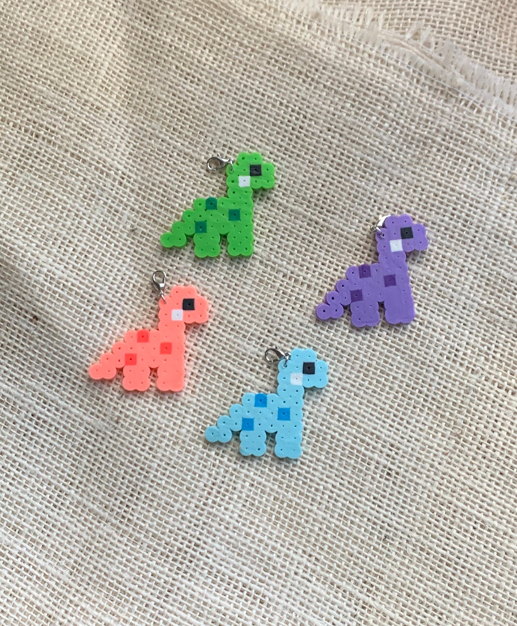 Cute Dino Perler Bead Keychains - Keychains - Etsy