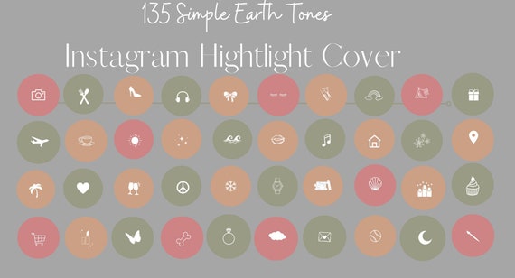 135 Simple Earth Tone Spring Highlight Icons Icon Pack | Etsy