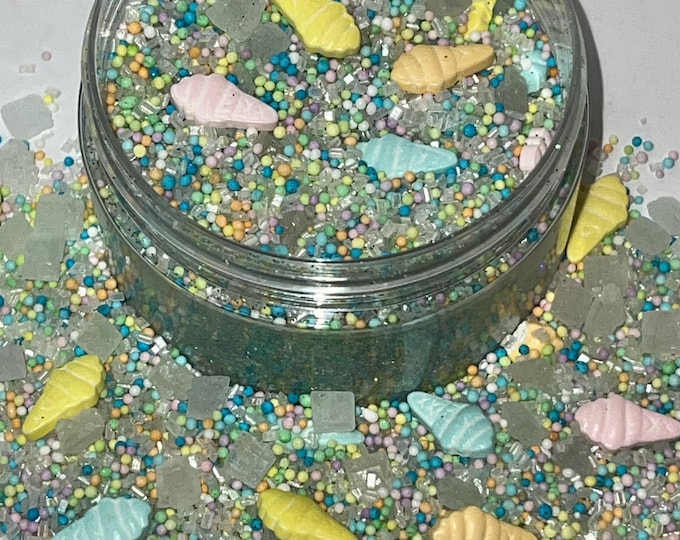 Ice Cream Sprinkle Mix: Pastel Rainbow Nonpareils with Candy Cones