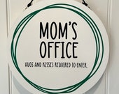 Reversible Funny Mom Office Sign Door Hanging