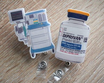 Bobine de badge Diprivan | Support d'identification d'anesthésie, cadeau d'infirmière