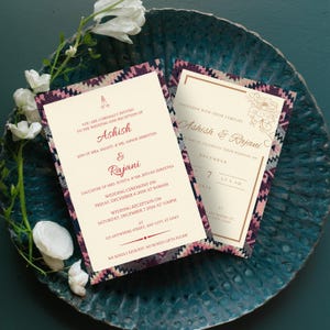 Nepali Wedding Invitation | Chandragiri Dhaka Pattern Wedding Invitation | Nepali Digital Wedding Invitation | Wedding Invitation Template
