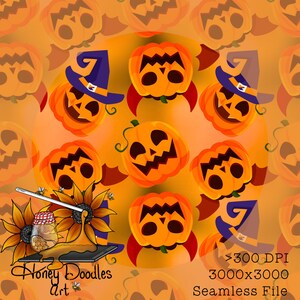 Jack O’ Lantern, Carved Pumpkins, Seamless File, Digital Paper