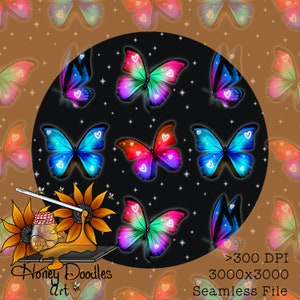 Neon Butterfly Seamless File, Neon Colors Seamless, Butterfly Neon Seamless File, Butterfly Digital Paper, Repeating Pattern