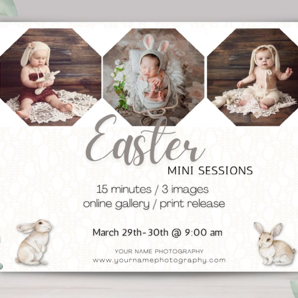 Easter Mini Session Template / Photography Marketing Board / Easter Minis / Canva Templates / Social Media Content / Instagram Templates