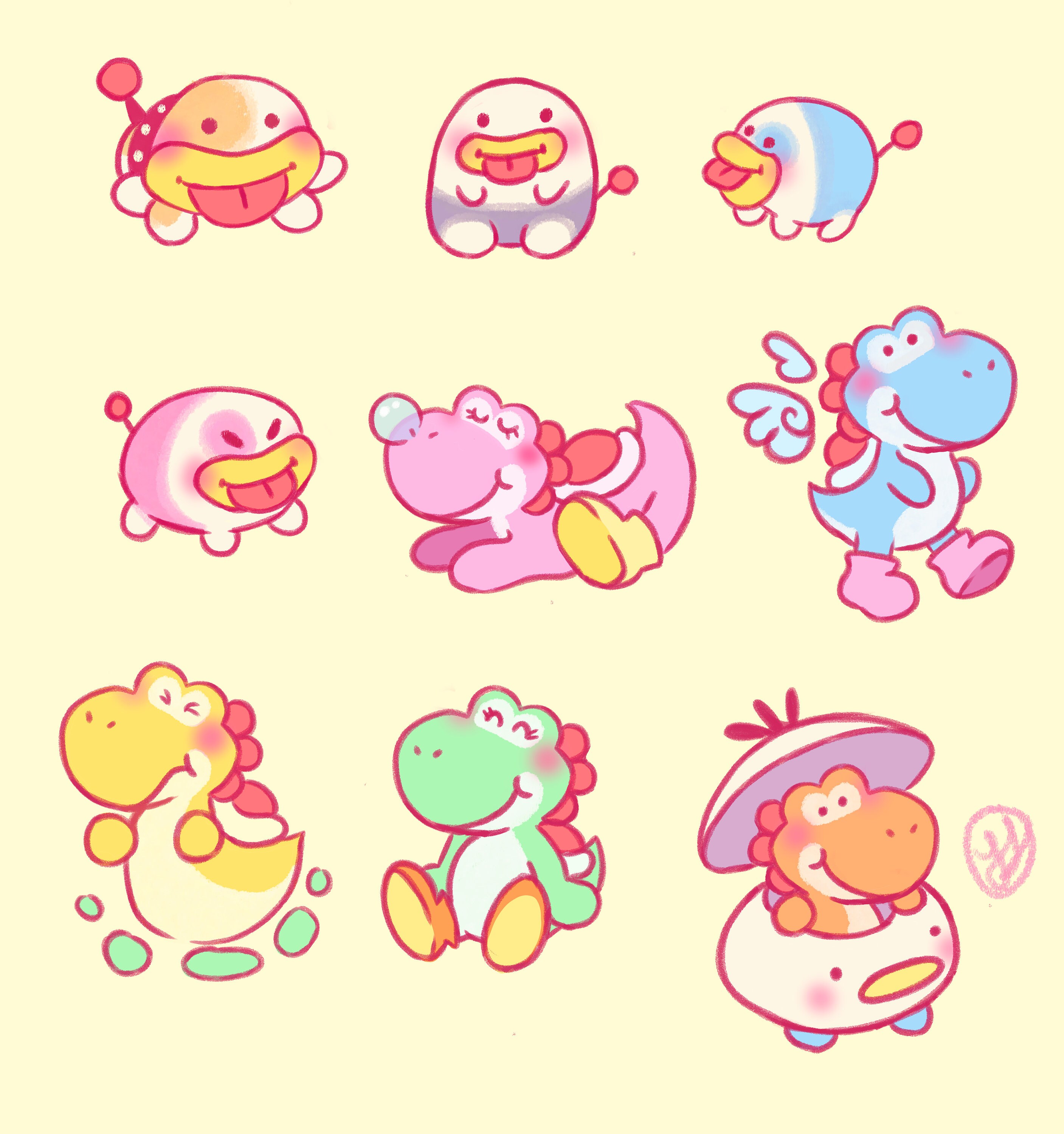 Yoshi Sticker Set Cute - Etsy