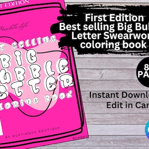 Best Selling Big Bubble Letters Swear word Coloring Book