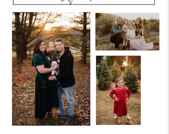 Guía de estilo para fotógrafos familiares, plantilla digital, guía para fotógrafos, consejos y trucos para sesiones familiares.