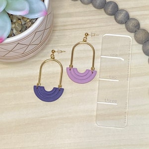 Arch Dangle Earrings, Polymer Clay Earrings, Dangle Earrings, Arch Earrings, Pink, Blue, Purple, Lightweight, Handmade, Stylish Earrings image 6