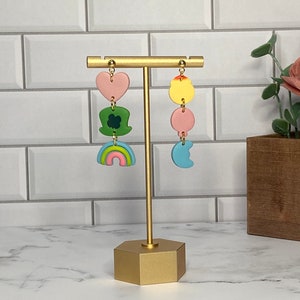 Lucky Charm Dangle Earrings, Lucky Charm Earrings, Lucky Charms, St Patricks Day Earrings, St Pattys, Polymer Clay Earrings, Handmade