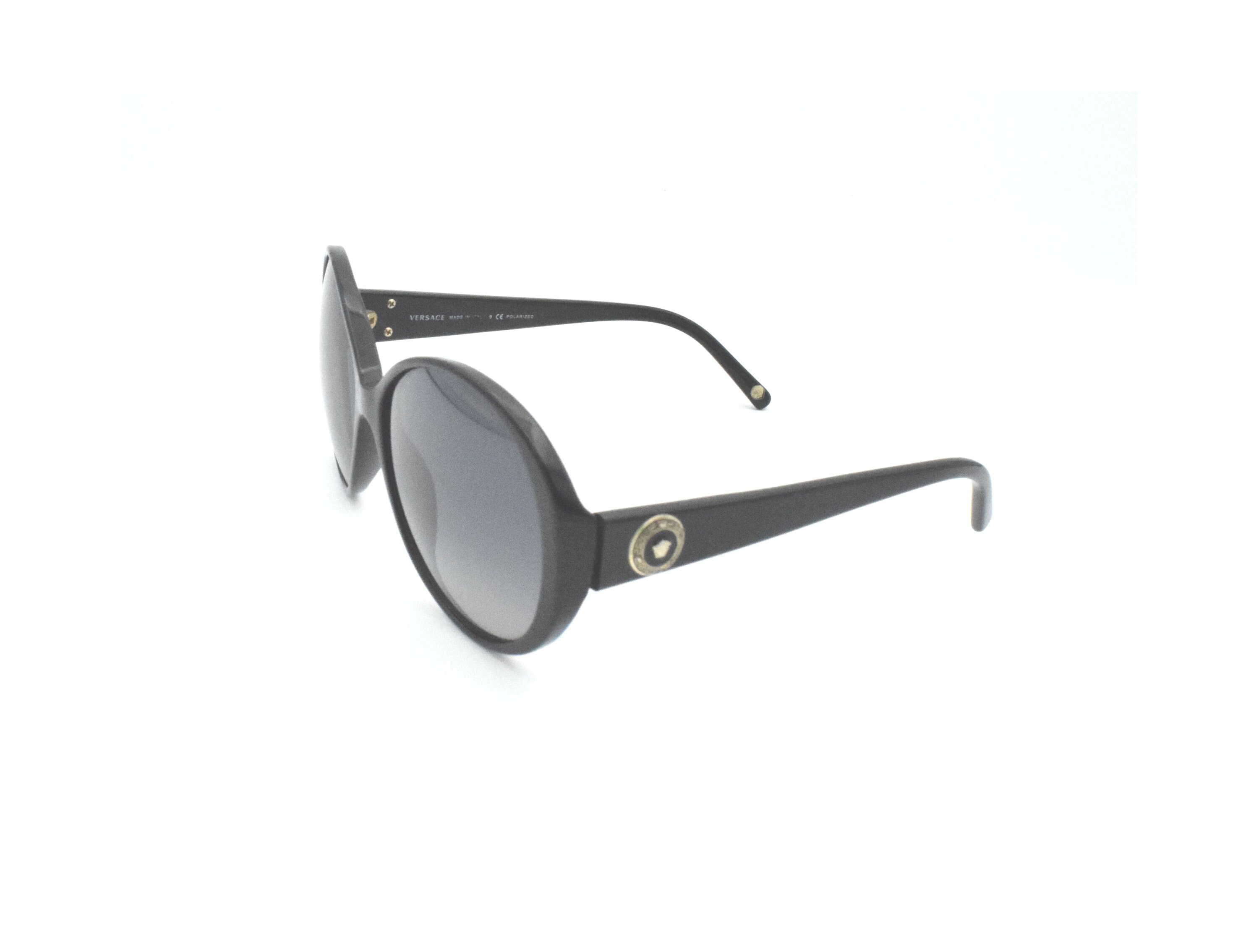 Versace polished black sunglass mod. 4239 Versace 4239 GB1/T3 Medusa Black W/black Polarized Lens - Etsy main image 3