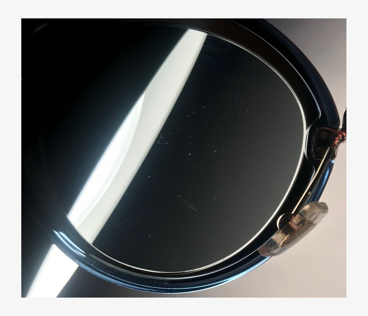 Miu Miu SMU 50R 1AB-9K1 Blue Gray Gold Oval Sunglasses Frame  display picture 3