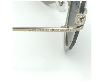 Versace 2172-B 1252/6G Rhinestone Pale Gold Black Cat Eye  display picture 3