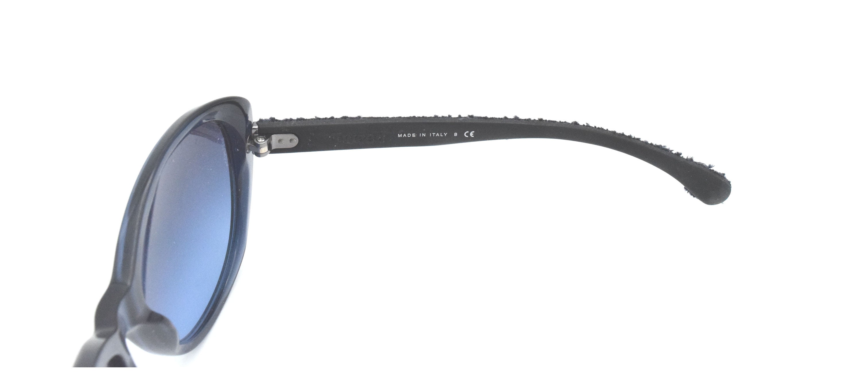 CHANEL: Black/Navy Blue, Tweed & CC Sunglasses de ✨CHANEL✨ Square Sunglasses 5555 ▫️Black Tweed with Grey  main image 4