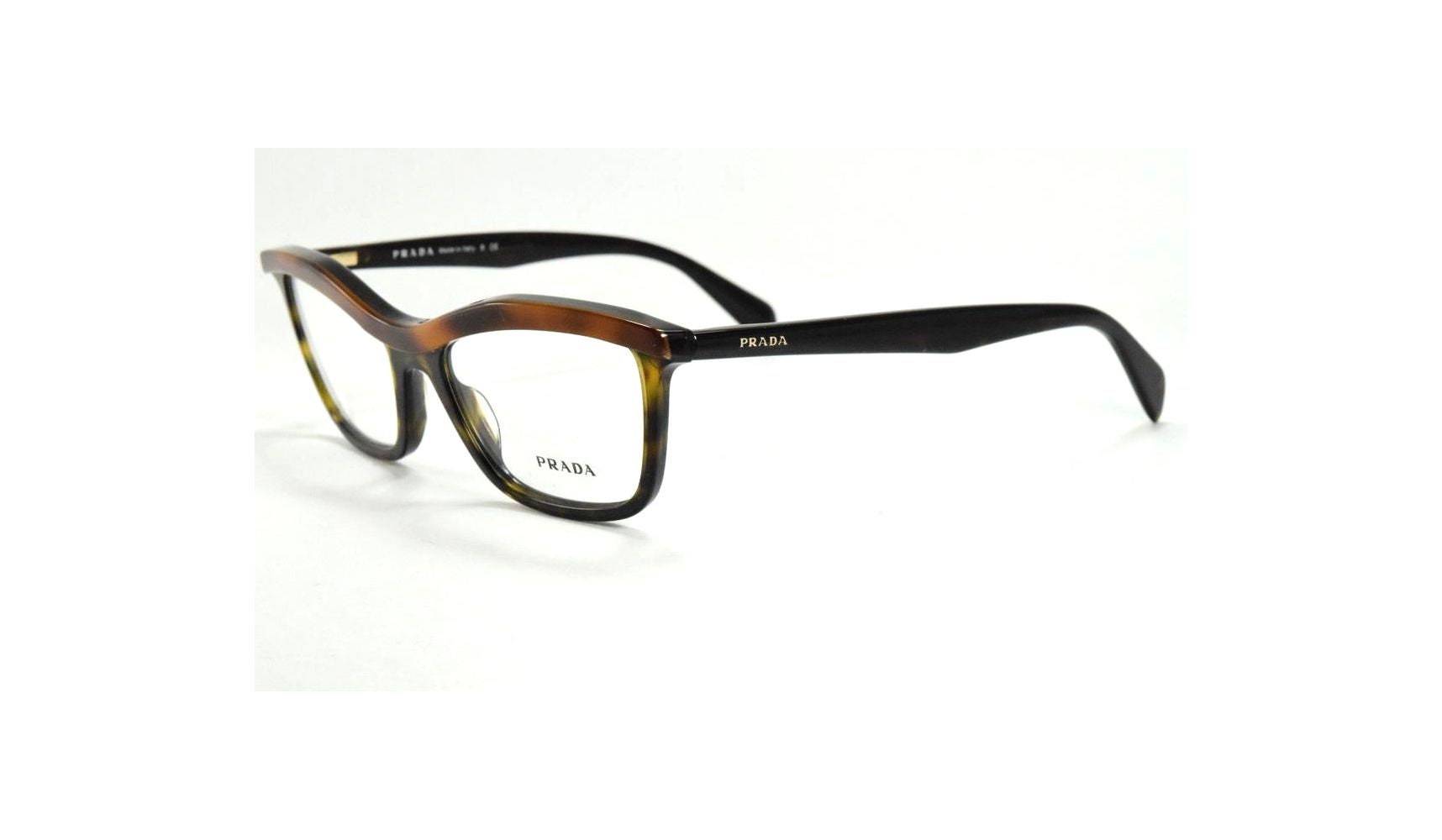 PRADA VPR17P MA4 101 Large Brown Black Cat Eyes Eyeglasses 54-18 140 Case Cloth New Prada Black Cat Eye Glasses Leopard Design VPR17P MA5  main image 4