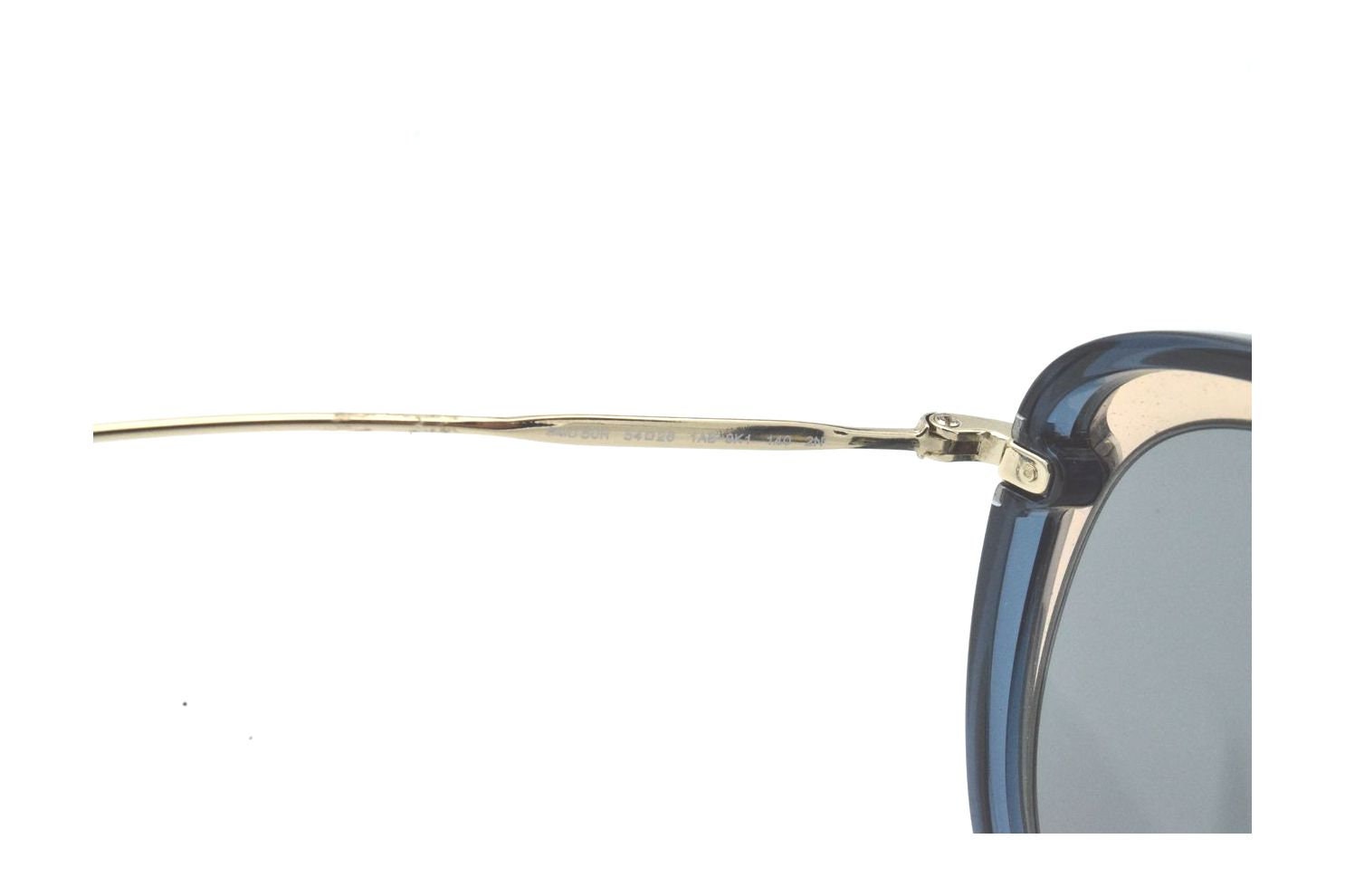 Miu Miu SMU 50R 1AB-9K1 Blue Gray Gold Oval Sunglasses Frame 