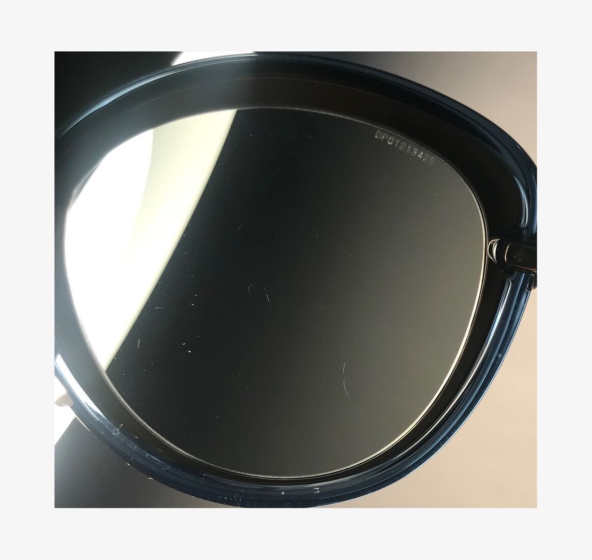 Miu Miu SMU 50R 1AB-9K1 Blue Gray Gold Oval Sunglasses Frame  display picture 3