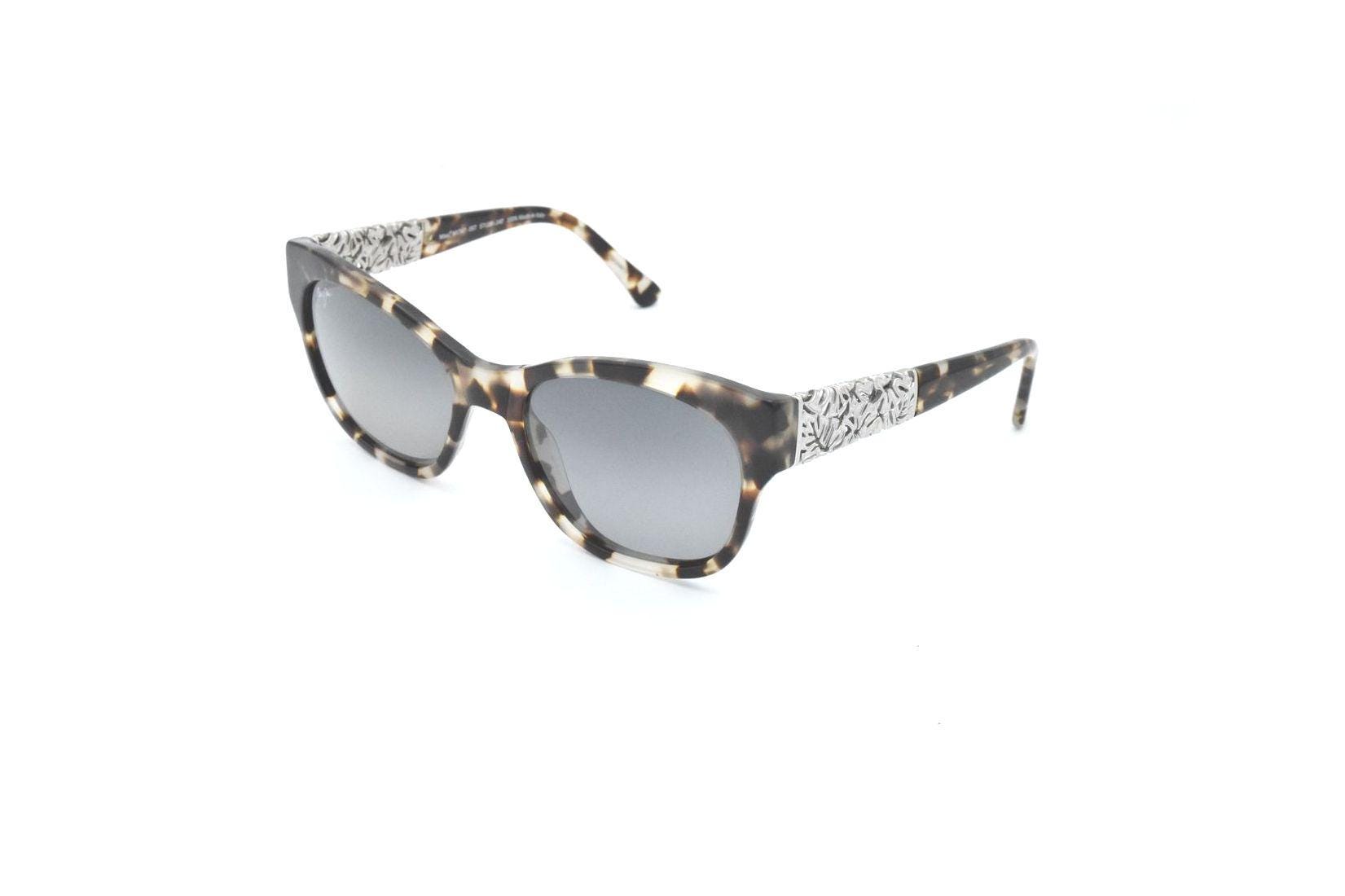 Maui Jim MONSTERA LEAF Mj 747-05T White Tokyo with 24K White Gold / Neutral Grey Polarized Sunglasses