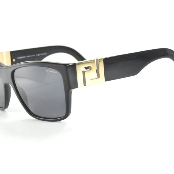 Versace 4296 GB1/81 Black Gold / Gray Polarized Rectangle Sunglasses