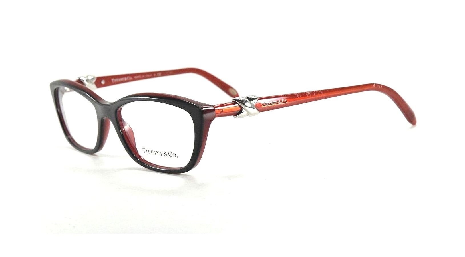 Tiffany & Co. TF2074 8156 Black Red Cat Eye Eyeglasses Frame Italy 52-16-135 Tiffany TF2074 Cat Eye Eyeglasses For Women main image 2