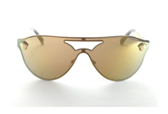 Versace 2161 1002 f9 Gold W Brown Lenses Etsy